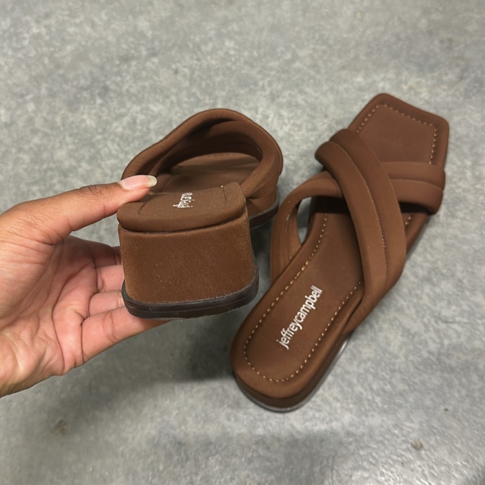 NWOT Jeffrey Campbell Sun-sation Sandal in Brown Neoprene Size 9 - Picture 6 of 6